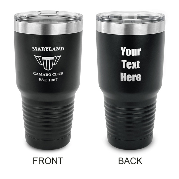 Custom Maryland Camaro Club Logo2 30 oz Stainless Steel Tumbler - Black - Double-Sided