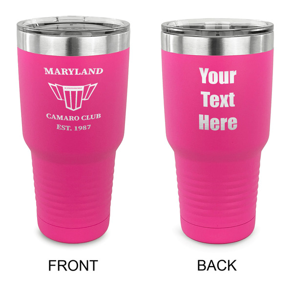 Custom Maryland Camaro Club Logo2 30 oz Stainless Steel Tumbler - Pink - Double-Sided