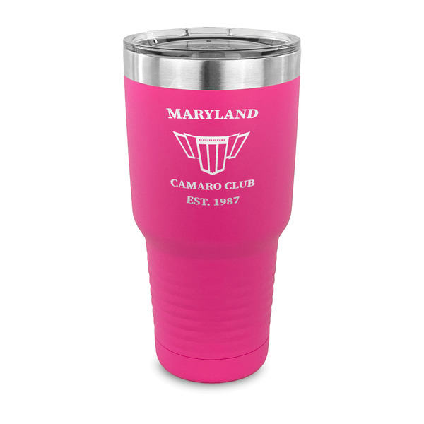 Custom Maryland Camaro Club Logo2 30 oz Stainless Steel Tumbler - Pink - Single-Sided