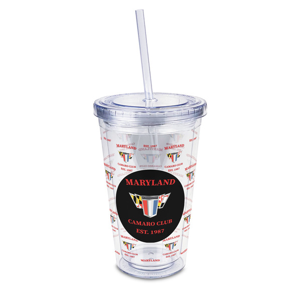 Custom Maryland Camaro Club Logo2 16 oz Double Wall Acrylic Tumbler with Lid & Straw - Full Print