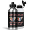 Maryland Camaro Club Logo2 Aluminum Water Bottles - MAIN (white &silver)