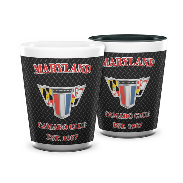 Custom Maryland Camaro Club Logo2 Ceramic Shot Glass - 1.5 oz