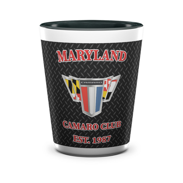 Custom Maryland Camaro Club Logo2 Ceramic Shot Glass - 1.5 oz - Two Tone - Single