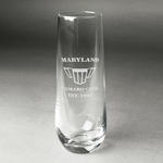 Maryland Camaro Club Logo2 Champagne Flute - Stemless - Laser Engraved - Single