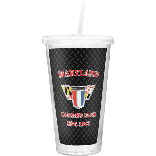 Custom Maryland Camaro Club Logo2 Double Wall Tumbler with Straw