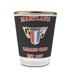 Maryland Camaro Club Logo2 Glass Shot Glasses - 1.5 oz - with Gold Rim - Set of 4