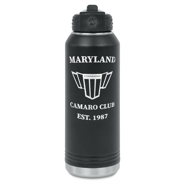 Custom Maryland Camaro Club Logo2 Water Bottle - Laser Engraved - Single-Sided