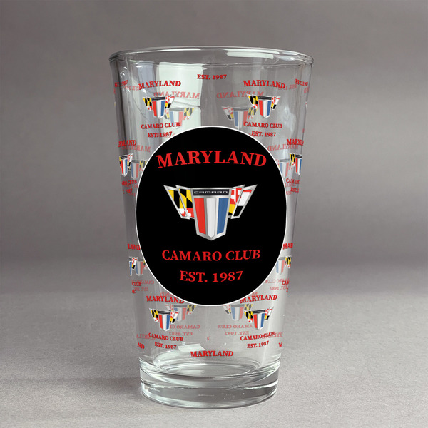 Custom Maryland Camaro Club Logo2 Pint Glass - Full Print