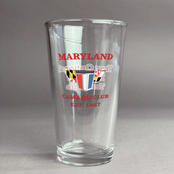 Custom Maryland Camaro Club Logo2 Pint Glass - Full Color Logo