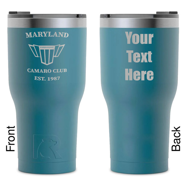 Custom Maryland Camaro Club Logo2 RTIC Tumbler - Dark Teal - Laser Engraved - Double-Sided