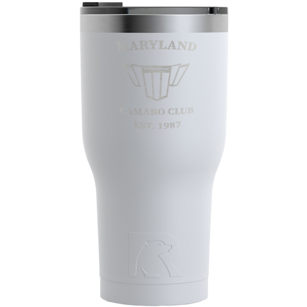 Custom Maryland Camaro Club Logo2 RTIC Tumbler - White - Laser Engraved - Single-Sided