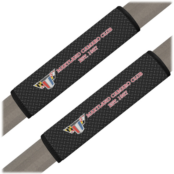 Custom Maryland Camaro Club Logo2 Seat Belt Covers - Set of 2