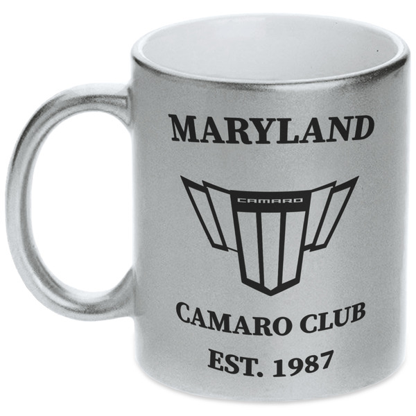 Custom Maryland Camaro Club Logo2 Metallic Silver Mug