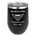 Maryland Camaro Club Logo2 Stemless Stainless Steel Wine Tumbler - Black - Double-Sided