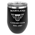 Maryland Camaro Club Logo2 Stemless Stainless Steel Wine Tumbler - Black - Single-Sided