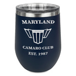 Maryland Camaro Club Logo2 Stemless Stainless Steel Wine Tumbler - Navy - Double-Sided