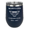 Maryland Camaro Club Logo2 Stainless Wine Tumblers - Navy - Double Sided - Front