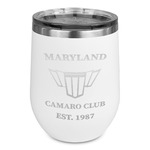 Maryland Camaro Club Logo2 Stemless Stainless Steel Wine Tumbler - White - Single-Sided