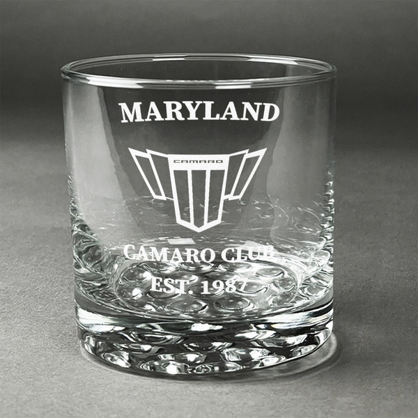 Custom Maryland Camaro Club Logo2 Whiskey Glass - Engraved - Single