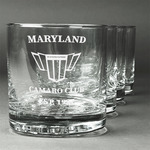 Maryland Camaro Club Logo2 Whiskey Glasses - Engraved - Set of 4