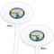 Region 3 - 2024 Rally White Plastic 7" Stir Stick - Double Sided - Oval - Front & Back