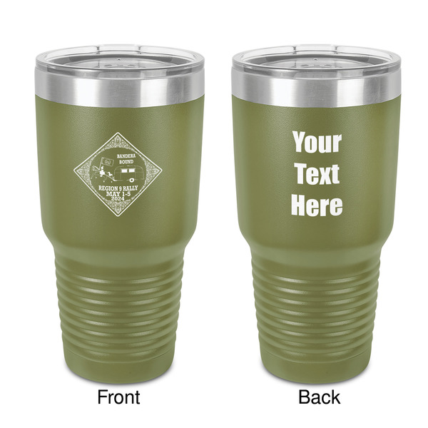 Custom Bandera Region 9 Rally 30 oz Stainless Steel Tumbler - Olive - Double-Sided