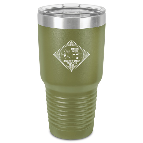 Custom Bandera Region 9 Rally 30 oz Stainless Steel Tumbler - Olive - Single-Sided