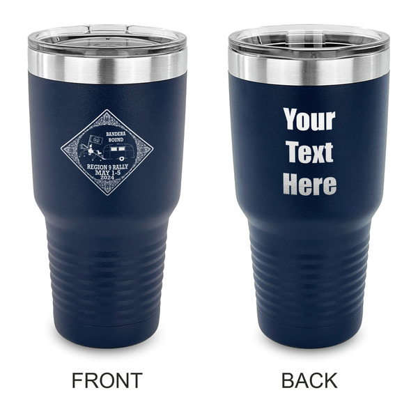 Custom Bandera Region 9 Rally 30 oz Stainless Steel Tumbler - Navy - Double-Sided