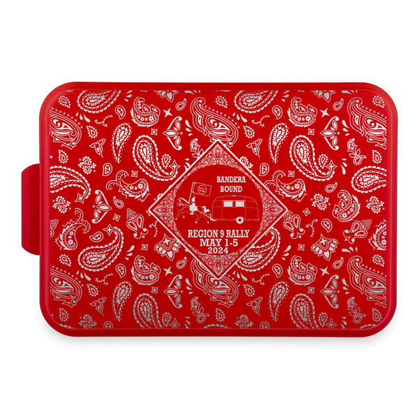 Custom Bandera Region 9 Rally Aluminum Baking Pan with Red Lid