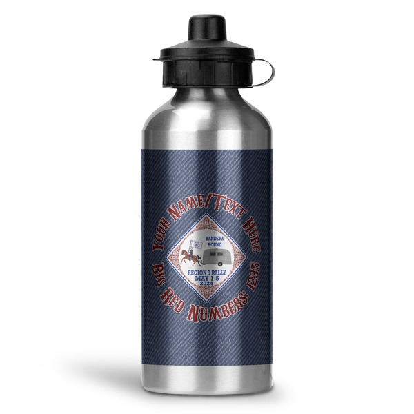 Custom Bandera Region 9 Rally Water Bottle - Aluminum - 20 oz - Silver