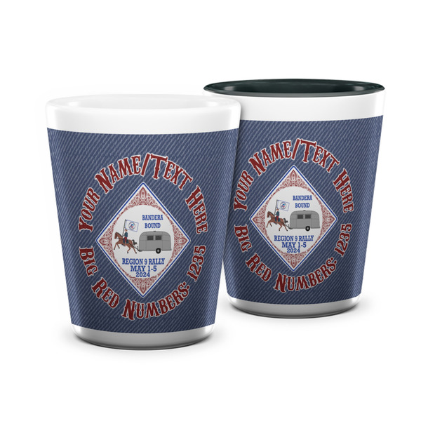 Custom Bandera Region 9 Rally Ceramic Shot Glass - 1.5 oz