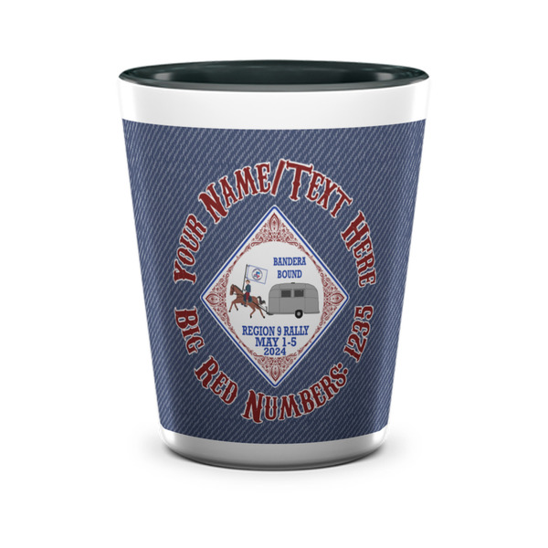 Custom Bandera Region 9 Rally Ceramic Shot Glass - 1.5 oz - Two Tone - Single