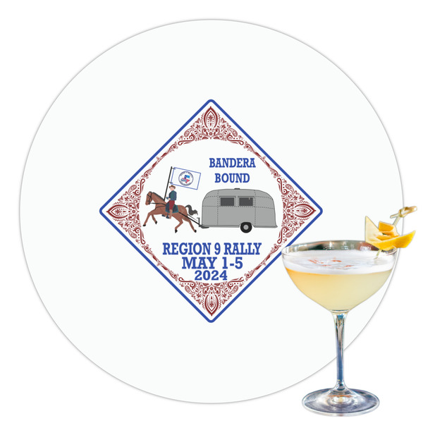 Custom Bandera Region 9 Rally Printed Drink Topper - 3.5"