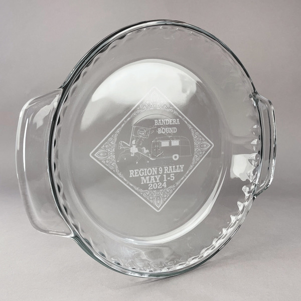 Custom Bandera Region 9 Rally Glass Pie Dish - 9.5in Round