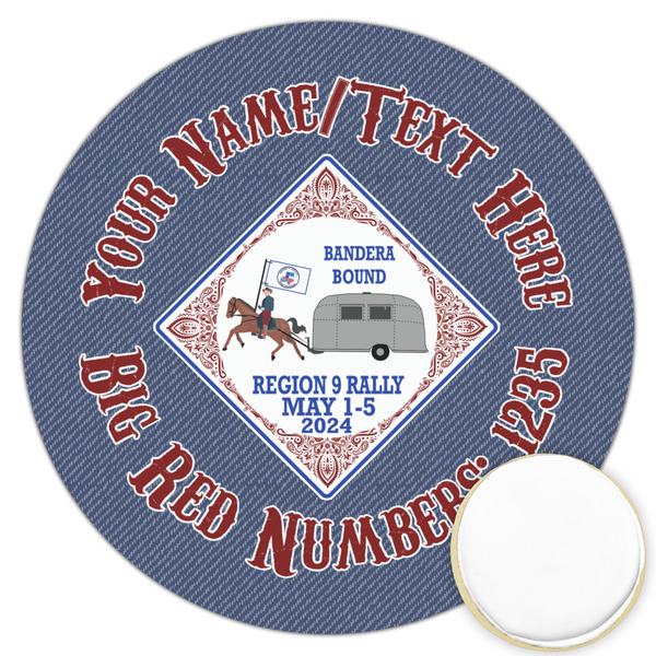 Custom Bandera Region 9 Rally Printed Cookie Topper - 3.25"