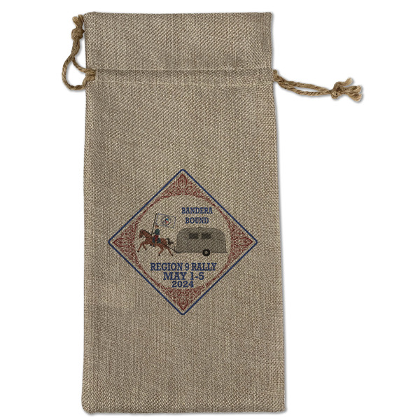 Custom Bandera Region 9 Rally Burlap Gift Bag - Large - Single-Sided