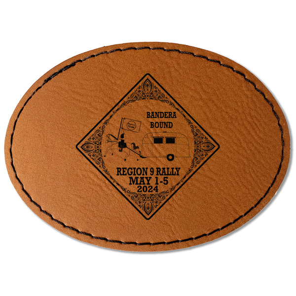 Custom Bandera Region 9 Rally Faux Leather Iron On Patch - Oval