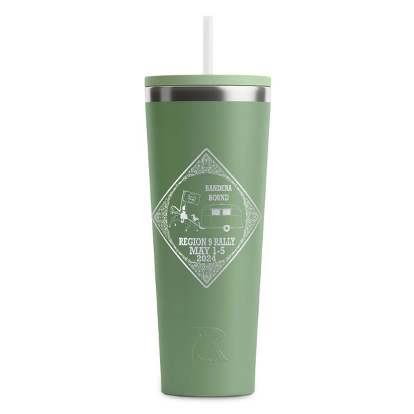 Custom Bandera Region 9 Rally RTIC Everyday Tumbler with Straw - 28oz - Light Green - Double-Sided