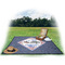 Bandera Region 9 Rally Picnic Blanket - with Basket Hat and Book - in Use