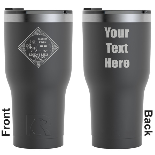 Custom Bandera Region 9 Rally RTIC Tumbler - Black - Laser Engraved - Double-Sided