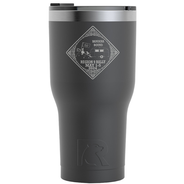 Custom Bandera Region 9 Rally RTIC Tumbler - Black - Laser Engraved - Single-Sided