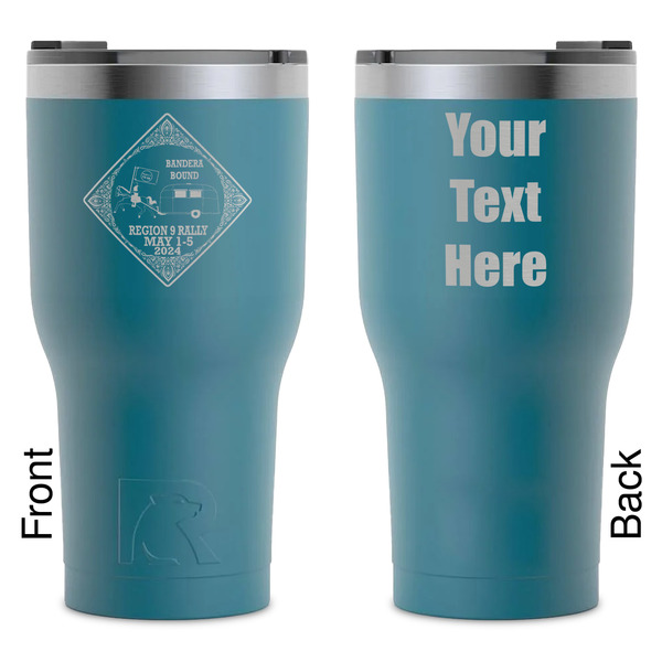 Custom Bandera Region 9 Rally RTIC Tumbler - Dark Teal - Laser Engraved - Double-Sided