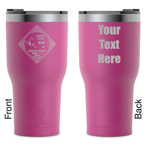 Custom Bandera Region 9 Rally RTIC Tumbler - Magenta - Laser Engraved - Double-Sided