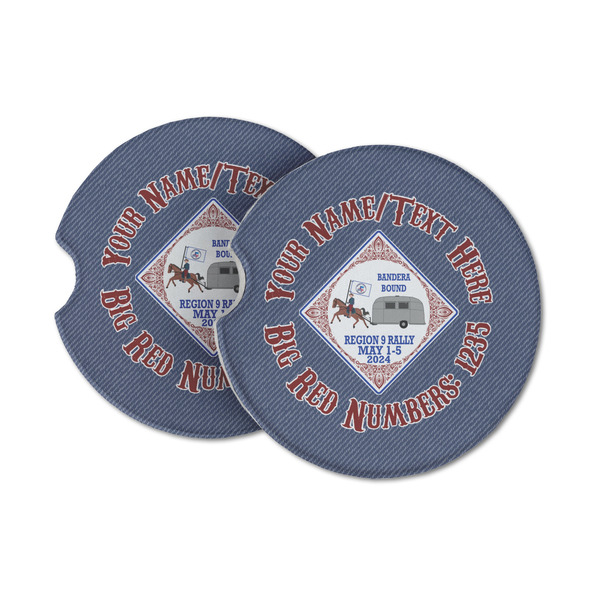 Custom Bandera Region 9 Rally Sandstone Car Coasters