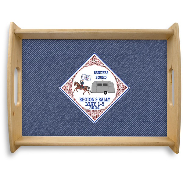 Custom Bandera Region 9 Rally Natural Wooden Tray - Large