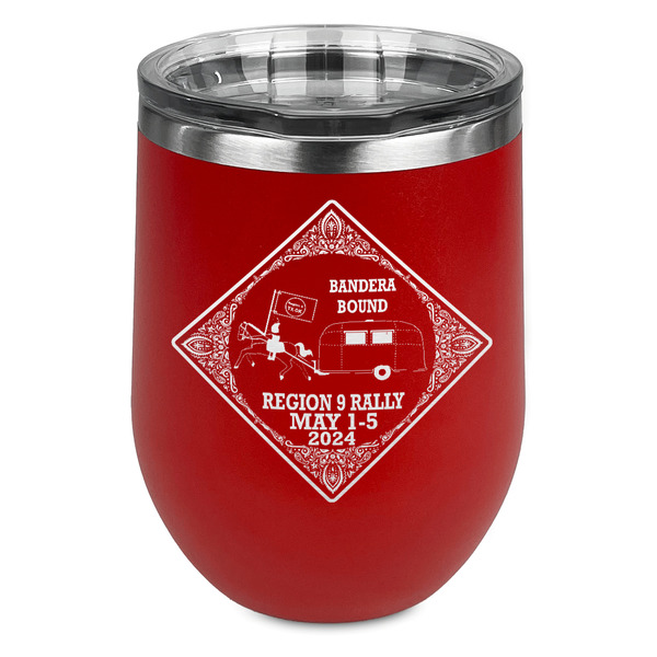 Custom Bandera Region 9 Rally Stemless Stainless Steel Wine Tumbler - Red - Double-Sided