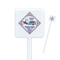 Bandera Region 9 Rally White Plastic Stir Stick - Square - Closeup