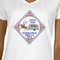 Bandera Region 9 Rally White V-Neck T-Shirt on Model - CloseUp