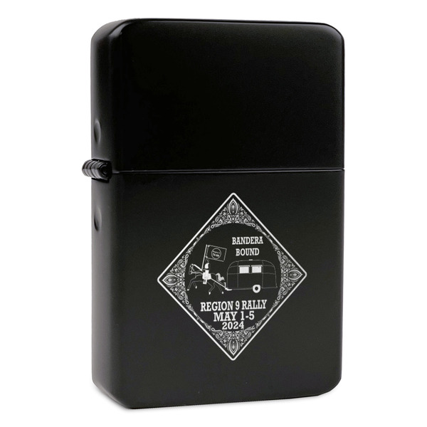 Custom Bandera Region 9 Rally Windproof Lighter - Black - Double-Sided