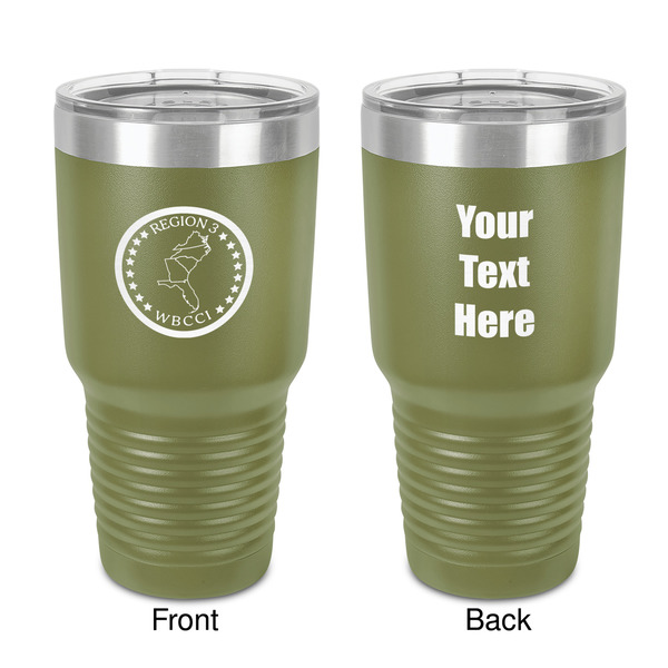 Custom Region 3 Logo 30 oz Stainless Steel Tumbler - Olive - Double-Sided